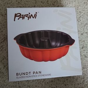 NEW IN BOX Orange Parini Bundt Pan Glazed Non Stick Stoneware